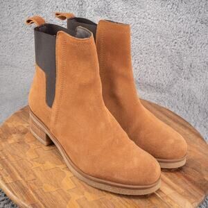 Avellini Womens Shoes Chelsea Boots Sz 11/41 Brown Suede‎ Leather Heeled Pull On